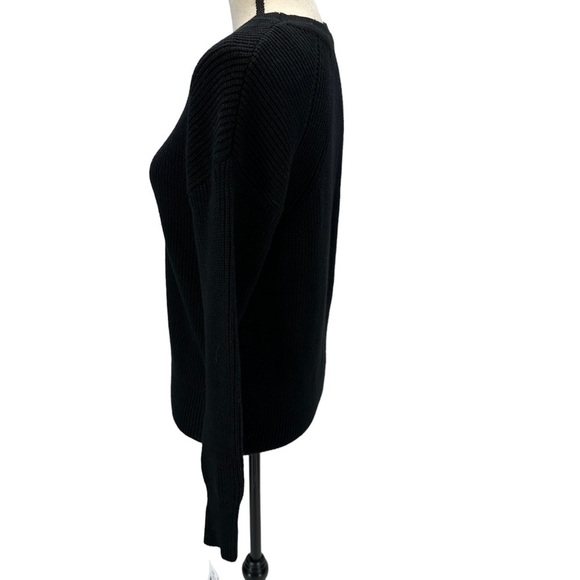 Studio by JPR Long Sleeve Crew Neck Lace Peephole Ribbed Sweater - Black - Small - Picture 4 of 8